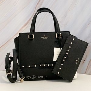 New Kate Spade Jeweled Hadlee Satchel & Wallet Set